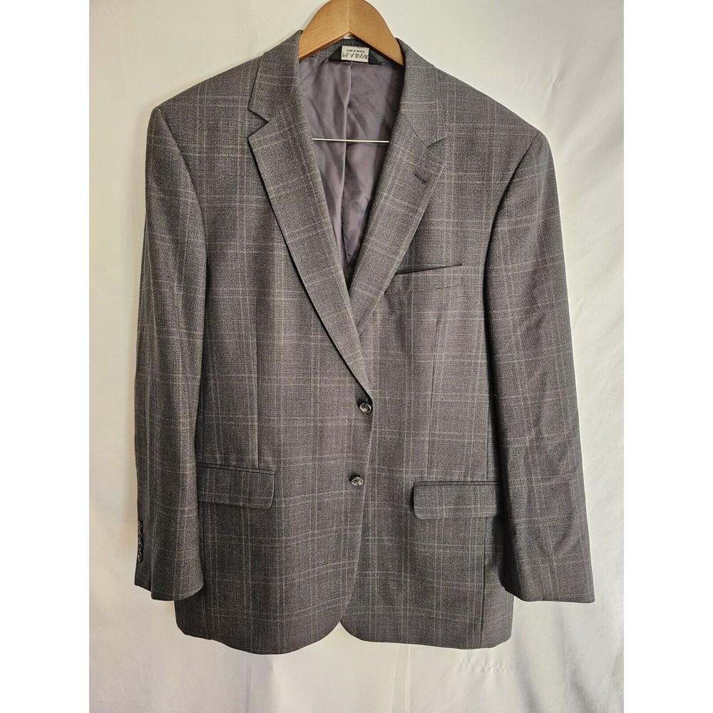 JOS A BANK  100% WOOL Gray Gordon BLAZER SUIT JACKET MENS 44 LG